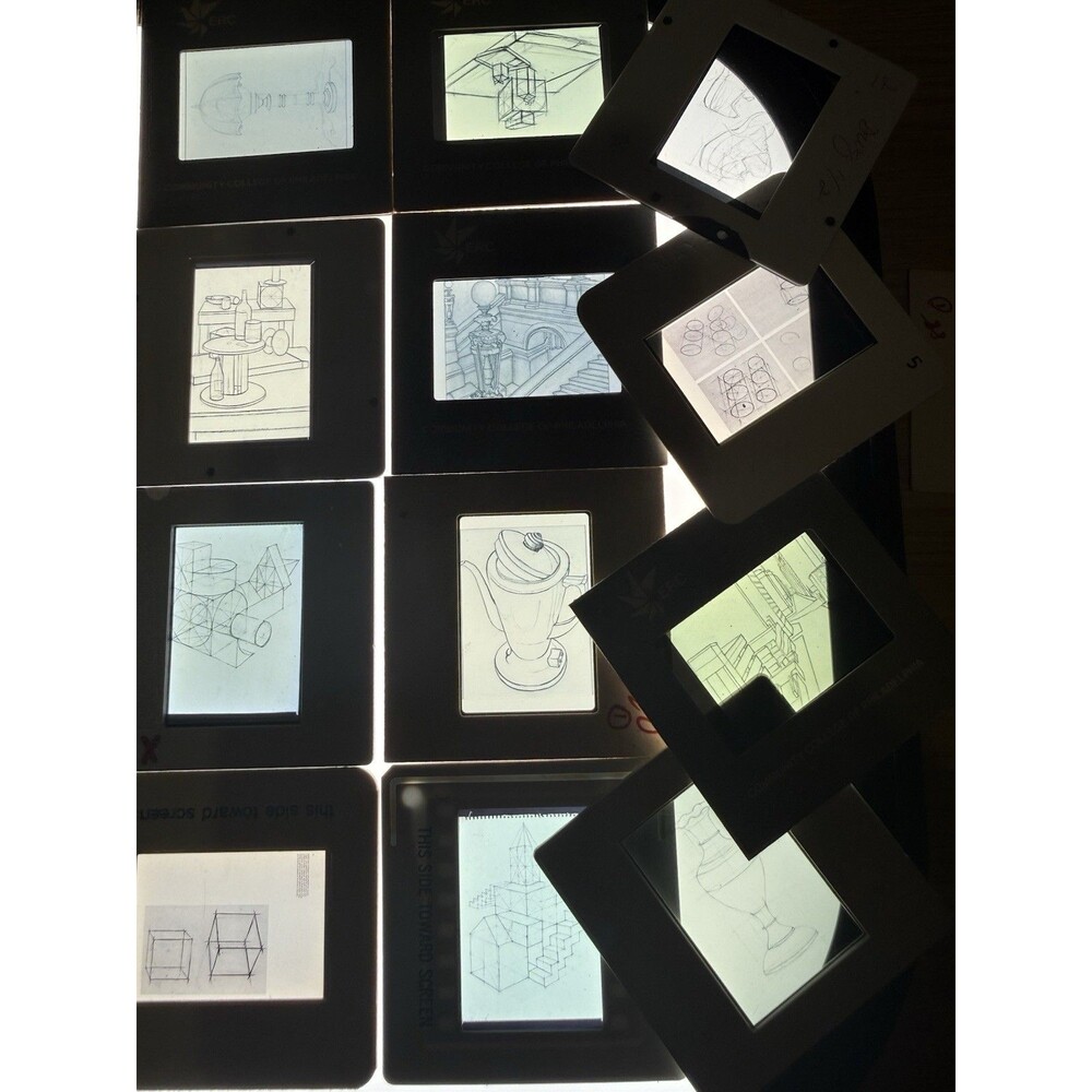 Lot 58 Vintage Studio Art Portfolio Slides 1990s Drawing Perspective Tim Kahn